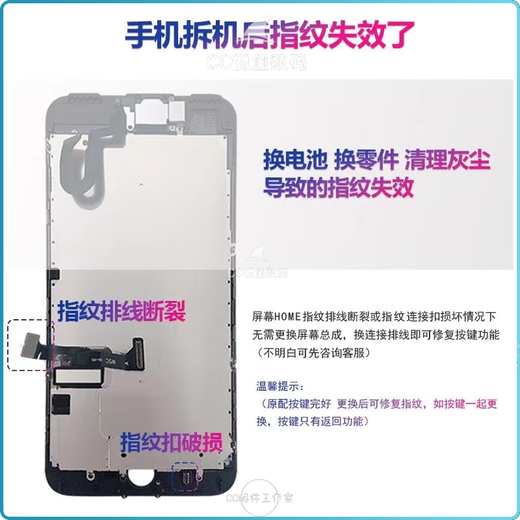 适用苹果8指纹键iPhone7PLUS万能返回键6代home键延长线SE2返回键 7-8系列通用【返回键】黑色