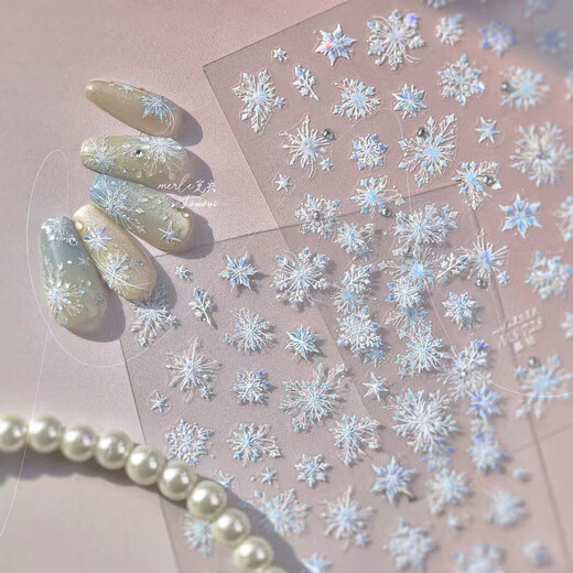 Tomoni Nailart Coopération Modèle Crystal Diamond Snow Flake Colore Colore Hot Or Sticker Japonais One Sticker Nail Sticker Hand