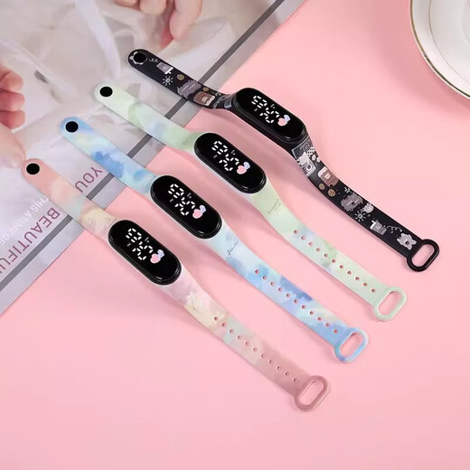 Primary school students' watch only time, forest girl, junior high school, high school, high-quality children's electronic sports bracelet boy and girl, pastel little white flower