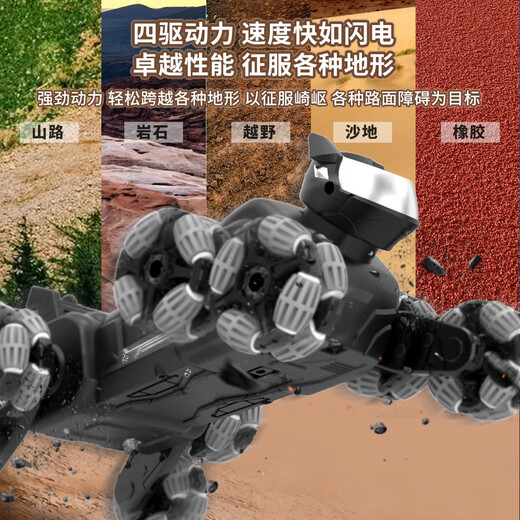 Ziwu Qian Smart Remote Control Machine Dog New Children's Toy Electric Mechanical Dog Pet Cuppy Boy Robot Many Control remoto + Reloj control remoto Q190 Trasa de ocho ruedas Doble eléctrico 2 Batería recargable