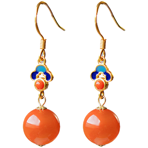 Gin Qianhui sterling silver southern red agate earrings for women, high-end earrings, earrings, earrings, birthday gifts for girlfriends and mothers, Xiangyunnan red earrings + seven warehouse delivery/next day delivery, birthday gifts for girls/exquisite gift boxes/with jewelry certificates