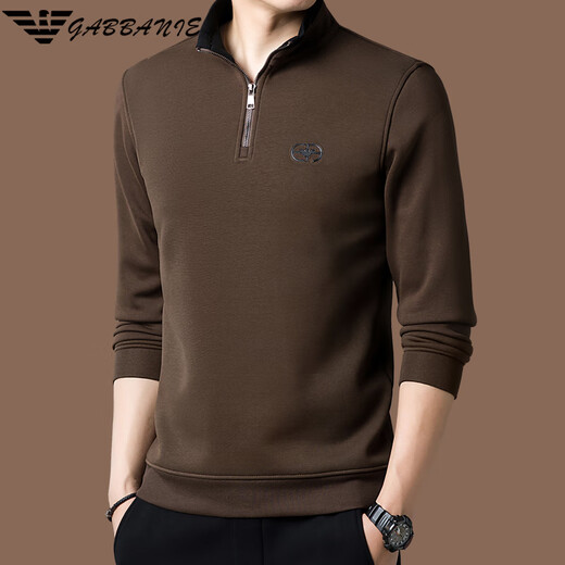 
Emporio Armani authentic Armani high-end men's long-sleeved T-shirt for autumn and winter plus velvet stand collar zipper sweatshirt base shirt trend 3291 blue 180/2XL [recommended 150-170Jin [Jin equals 0.5 kg]] All size