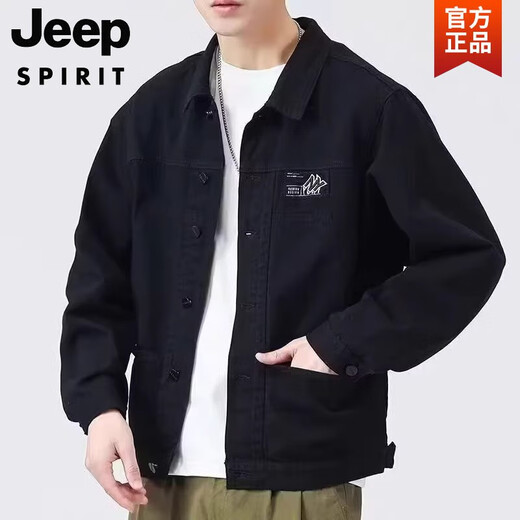 JEEP SPIRIT外套男款春秋季2025新款衬衫翻领秋装男士工装夹克初秋褂子上衣服 【升级版】K12806卡其 2XL 【建议140-160斤】