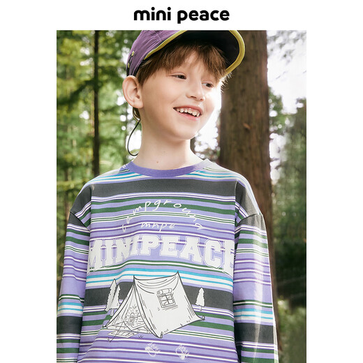 Minipeace PeaceBird Children's Clothing Boys Camiseta de manga larga FACPF1416 Dusk Purple 130cm