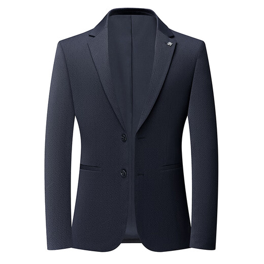 SeptSwolves (septwolves) Herringbone Suit Men's Spring and Summer Nouveau costume élastique mince élastique sans-rides et jeune veste de banlieue de banlieue d'âge moyen 2687 Bleu de profondeur et de style mince d'été XL 180 135-150jin [Jin est égal à 0,5 kg]