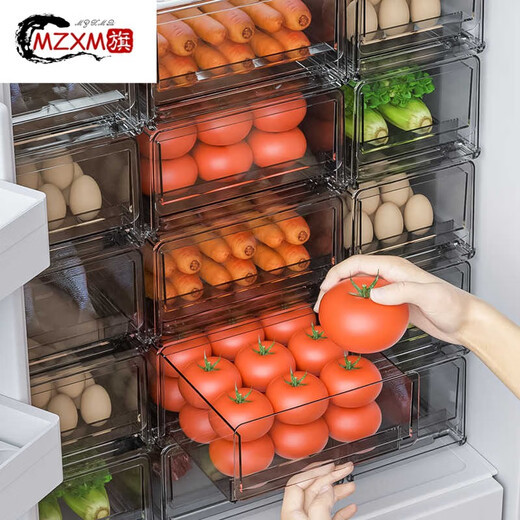 MZXM German imported quality refrigerator storage box drawer-type crisper refrigerator special food-grade fruit and egg food single pack medium size (upgraded breathable window/1