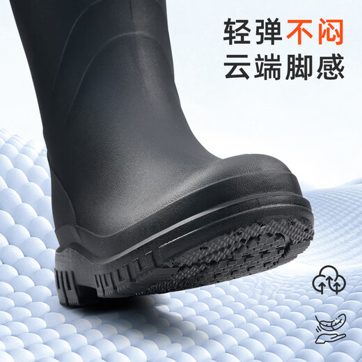 Blue Owl Shield Rain Shoes Men's High Tube Outdoor Wear-resistant Anti-Slip Shoes Not Easy to Slide Rain Boots Dynamic Waterproof Shoes YX1022 42