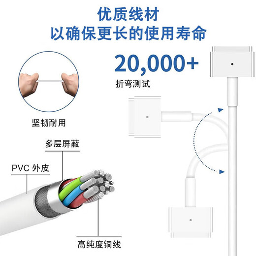 JABIL适用apple苹果 MacBook Pro A1502 A1425 A1435 60W 笔记本充电器线