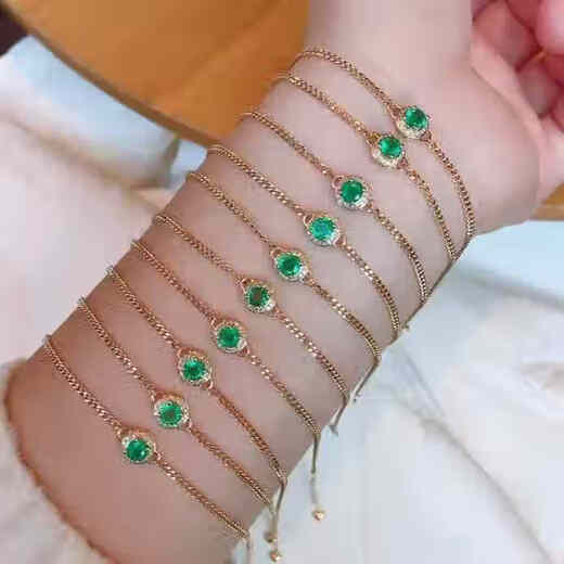 Kechu emerald 18k gold diamond bracelet