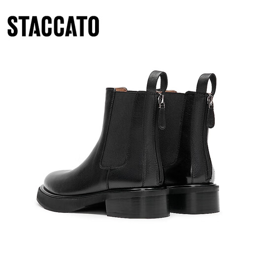 Staccato Новый зимний стиль в британском стиле Chelsea Boots Короткие ботинки толстые каблуки модные ботинки женские ботинки D9930DD3 Обсидиан Блэк (бархат) 38