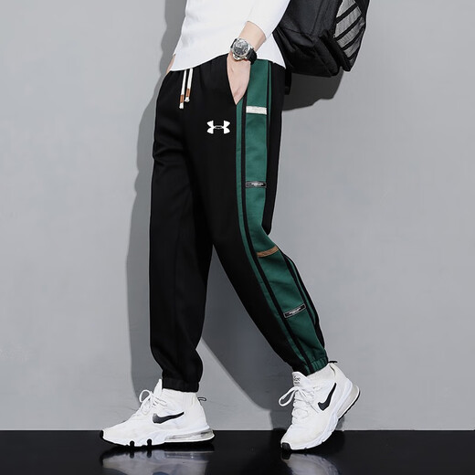 Under Armor fashion autumn and winter new loose casual sports pants for men, thickened and warm, versatile leggings and casual pants, black XL (recommended 130-150 Jin Jin equals 0.5 kg)