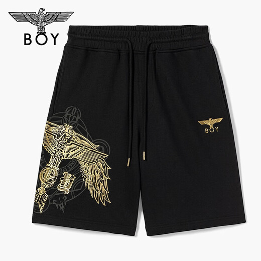 Boy London Spring and Summer Men and Women Same Style Casual Pants Casual Eagle Wings Wings estampados N14984 Gold XS