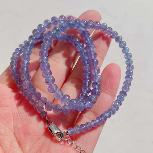 Lie Rui Tanzanite Plain Abacus Bead Necklace Colorful Gift Elderly Gift Clavicle Chain Large Particles