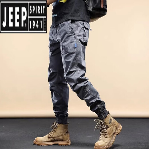 吉普（JEEP）工装裤男春秋季宽松束脚裤潮牌运动男士休闲裤子冬季加绒 卡其色(夏季679) 28 (建议95-110斤)