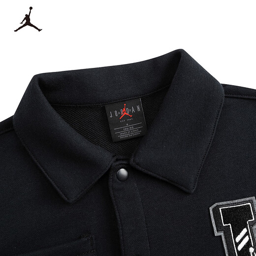 NIKE JORDAN Nike AJ children's shirt 2025 spring new comfortable terry children's long-sleeved shirt black 110/56(5)