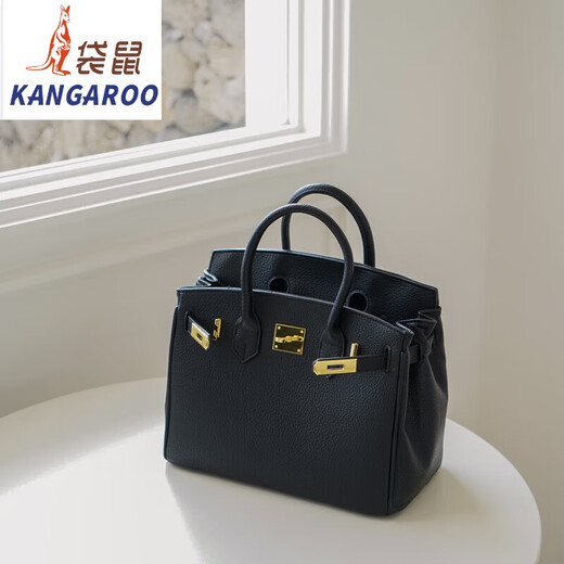 Kangaroo style handbag women's bag large capacity Kelly bag women's 2025 Chinese Valentine's Day trendy bride wedding bag flagship-black large size