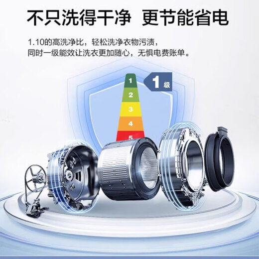 海尔（haier）纤美XQG90-HBD14126L超薄变频烘干滚筒洗衣机XQG10-BD14326L 无烘干精华洗10公斤XQG100-
