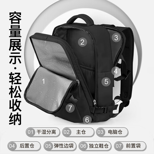 Mo Xiaozhai Backpack Men's Travel Backpack Women's Large Capacity Travel Bag 15.6-inch Computer Bag Mountaineering Bag School Bag