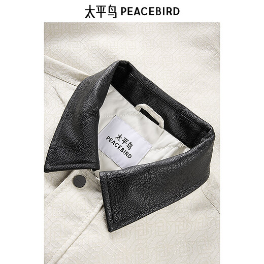 
Peacebird men's clothing [same style in the mall] Bane style jacket spring new dark pattern contrast jacket B2BCF1105 light beige 1 S