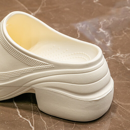Sie genießt sie genießt Lochschuhe Frauen Beachschuhe Sandalen Sandalen dicke alleinige High Heels außerhalb von Hausschuhen TQ698 White 39/40
