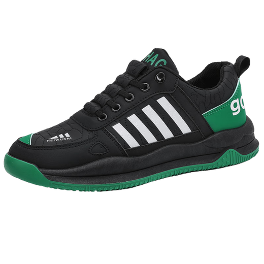 Zapatos para hombres de carpintería de carpintería 2025 Spring New Leather Anti-Odor, zapatos casuales sin deslizamiento, resistentes al desgaste con zapatos deportivos perezosos de carrera de un pie AW898 Sports Sports Standard Black and Green Tamaño 41