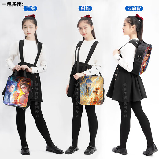 NEZHA Handbag Devil Child vient dans le monde Nezha Naohai Boys and Primary et Secondary Schools Cartoon Tutorial Sacs Cool Anime Sacs d'art périphériques Sacs de didacticiel de classe d'intérêt