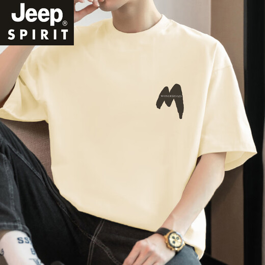 Jeep Spirit260g Американская футболка в супертяжелом весе мужская футболка с короткими рукавами с короткими рукавами с короткими рукавами
