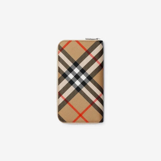 BURBERRY [Classic Series] Checked Zipper Long Money Clip
