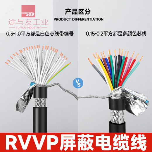 RVVP shielded cable control signal cord 2/3/4/5/6/8/10/12/14/16/20/24 cores. How many meters are there within 100 meters? One strip without cutting in the middle. 100m 20 cores 0.75 square millimeters.