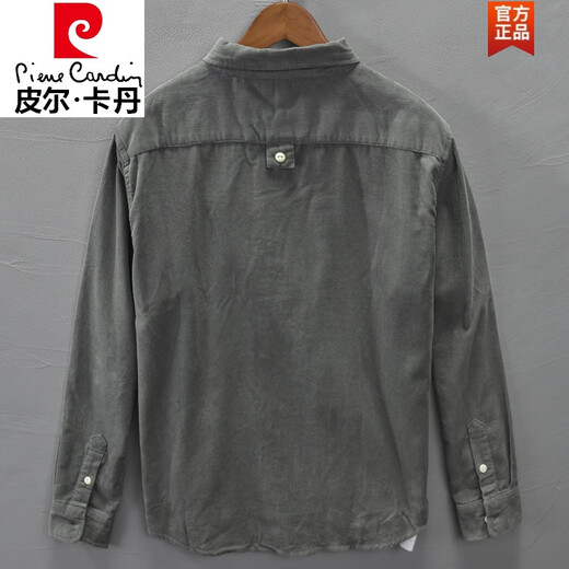 皮尔卡丹（pierre cardin）2025年春秋季男士工装衬衣夹克潮流休闲宽松外套灯芯绒衬衫上衣男 DN9717橘红色 XL