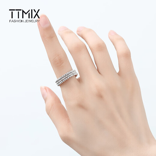 TTMIX sparkling pt950 platinum ring platinum ring women's birthday gift for girlfriend 11# gold weight 2.5-2.7g