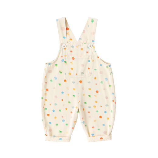 Dudujia 100% cotton baby overalls pure cotton autumn boys' pants autumn style girls casual pants children's trousers trendy off-white 90