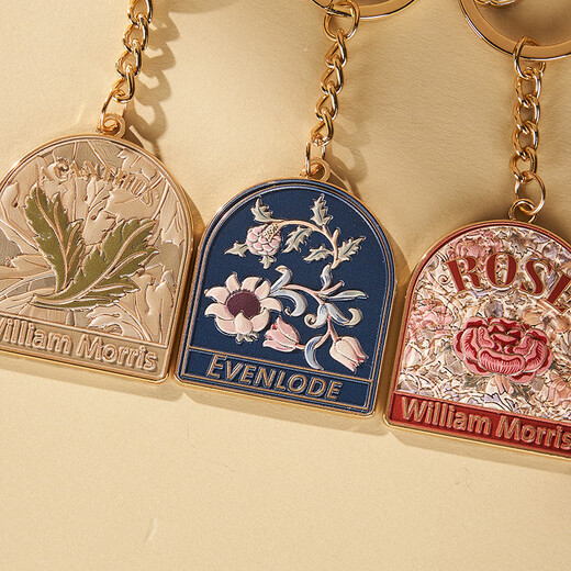 British Museum V/A joint William Morris keychain pendant for girlfriend's birthday, Chinese Valentine's Day gift