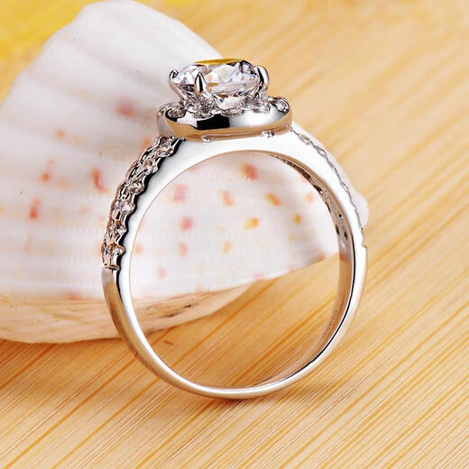 Pt950 platinum moissanite ring fashionable and exquisite open ring women's high-end diamond ring wedding ring diamond ring light luxury round bag ring 1 carat