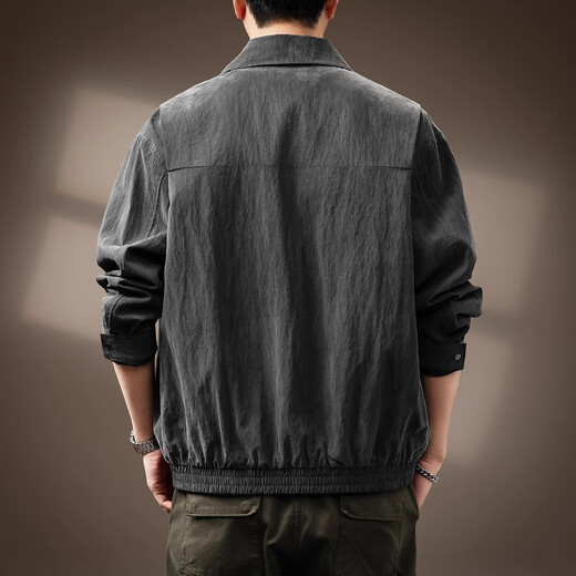 Back to Explore American Outdoor Commuting Lyocell Jacket Men's 2025 Spring and Autumn New Loose Retro Light Top Jacket Men's Gray XL (140-160Jin Jin is equal to 0.5kg)
