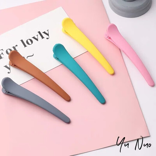 Colored hair clips for washing and makeup, seamless side clips for broken hair, duckbill clips for bangs, cute hair accessories TS67, color clips with 5 random colors