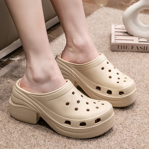 Sie genießt sie genießt Lochschuhe Frauen Beachschuhe Sandalen Sandalen dicke alleinige High Heels außerhalb von Hausschuhen TQ698 White 39/40