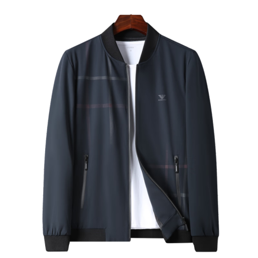 Qi Armania 2025 Nouvelle marque Veste haut de gamme Veste de printemps décontractée pour hommes Jacket de printemps noire 9911 Collier de support - Plus en velours épaissie M 170 suggère 95-120jin [Jin est égal à 0,5 kg]