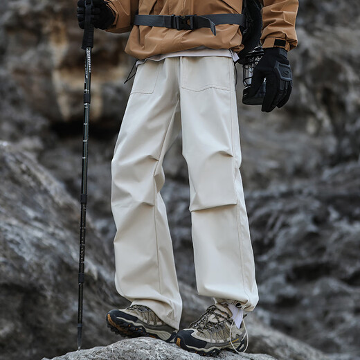 POUM American outdoor mountaineering pants men's autumn and winter paratrooper sports overalls 8398 beige XL