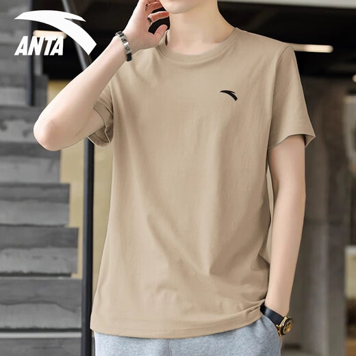 Anta (Anta) Ice Seide Kurztrocknend kurzärmeliges T-Shirt für Männer 2025 Frühling und Sommer Cool atmable Casual Running Fitness-Übungen halbärmelte Männer -10 hellbraun [Eisseide Schnelltrockne] XL /180 für 140-160jin [Jin gleich 0,5 kg] geeignet.