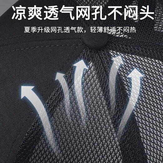 NEARRLEN奢侈高端品牌帽子男士夏季透气棒球帽遮阳防晒鸭舌帽后网孔太阳帽 黑色（后网款） L 均码（55CM-60CM）可调节