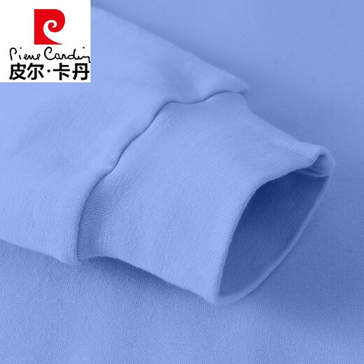 Pierre cardin (pierre cardin) hatless sweatshirt for women loose round neck pullover Korean style wear blue long-sleeved spring and autumn outfit 2025 new top Y6172 baby blue long sleeve M (recommended 80-105 Jin [Jin equals 0.5 kg])