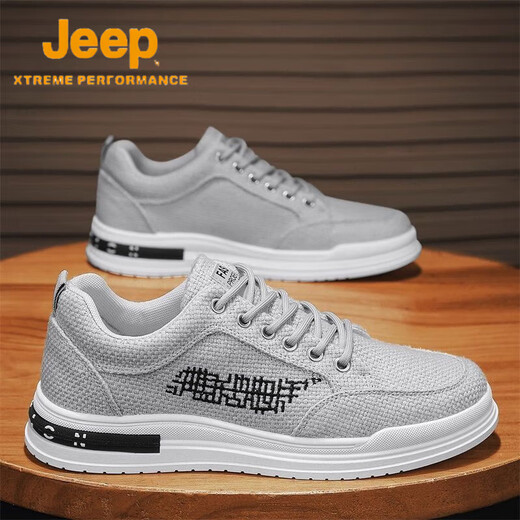 
JEEP SPIRIT 1941 men's shoes 2025 summer new breathable and odor-proof canvas shoes lightweight and versatile men's thick-soled casual sports trendy shoes CF9906 khaki [upgraded version]/high-end resistant 41