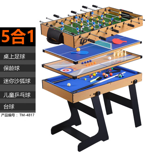 Guran Children's Billard Table 1,2 mètres Table de la table de football multi-fonctions Table de tennis pliant table de jeu de balle de balle de balle TM4881 Board multicouche en bois massif 4-en-un 4 en un