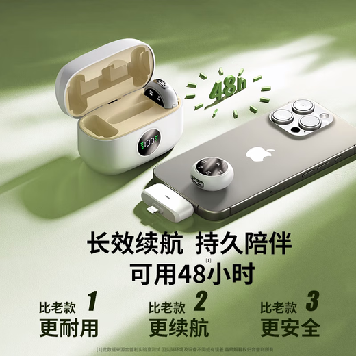 Guanqu Lavalier Microphone Button Magnetic Suction Wireless Live Broadcasting Radio and Video Equipment Special Microphone Sound Card Earphone Noise Reduction Clip-on Collar One-to-Two Pink Ready-to-use/can be clamped and sucked/record original sound quality Intelligent noise reduction-lossless radio-ultra long battery life