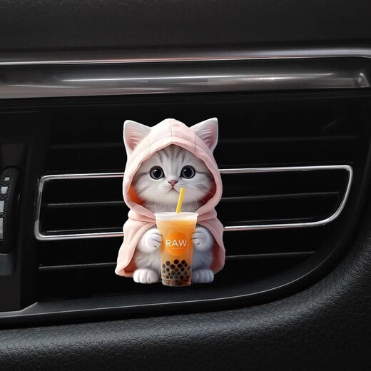 Tarot Cute Cat Car Aromatherapy Perfume Clip Acrylic Kitten Car Decoration Car Interior Decoration 2 Pack Blue Kitten + Pink Kitten