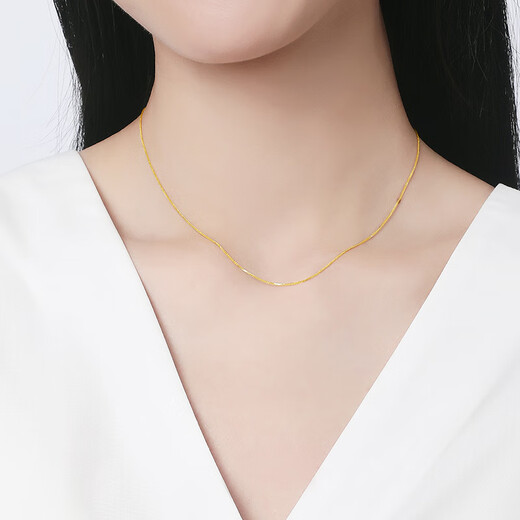 Safir birthday gift 18K gold necklace for women Chopard clavicle chain for girlfriend birthday gift K yellow about 45cm