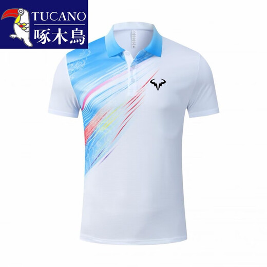 Woodpeckers neues Tennis kurzer Top Badminton Männer und Frauen schnell trocknend kurzärmeliger Anzug Sportbekleidung Tisch Tennis Uniform Weiß-Pure-Version S