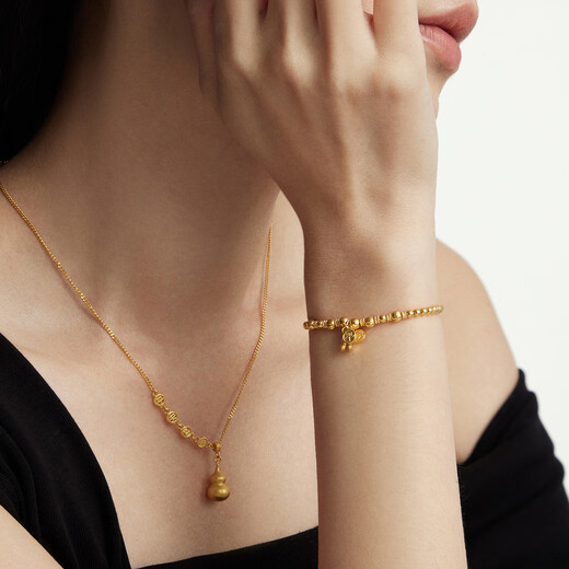 Chow Tai Fook ping Una cadena de collar de colgante de oro de calabaza Xile (tarifa de trabajo de 720) 45 cm alrededor de 8.95g EOF1477