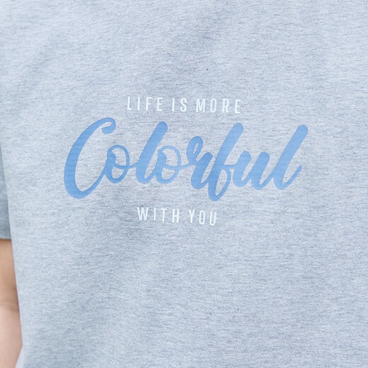 
TEEK pure cotton short-sleeved T-shirt for boys casual versatile clothes Student fashion printed top 2025 summer trendy men's clothing HS1301 flower gray L